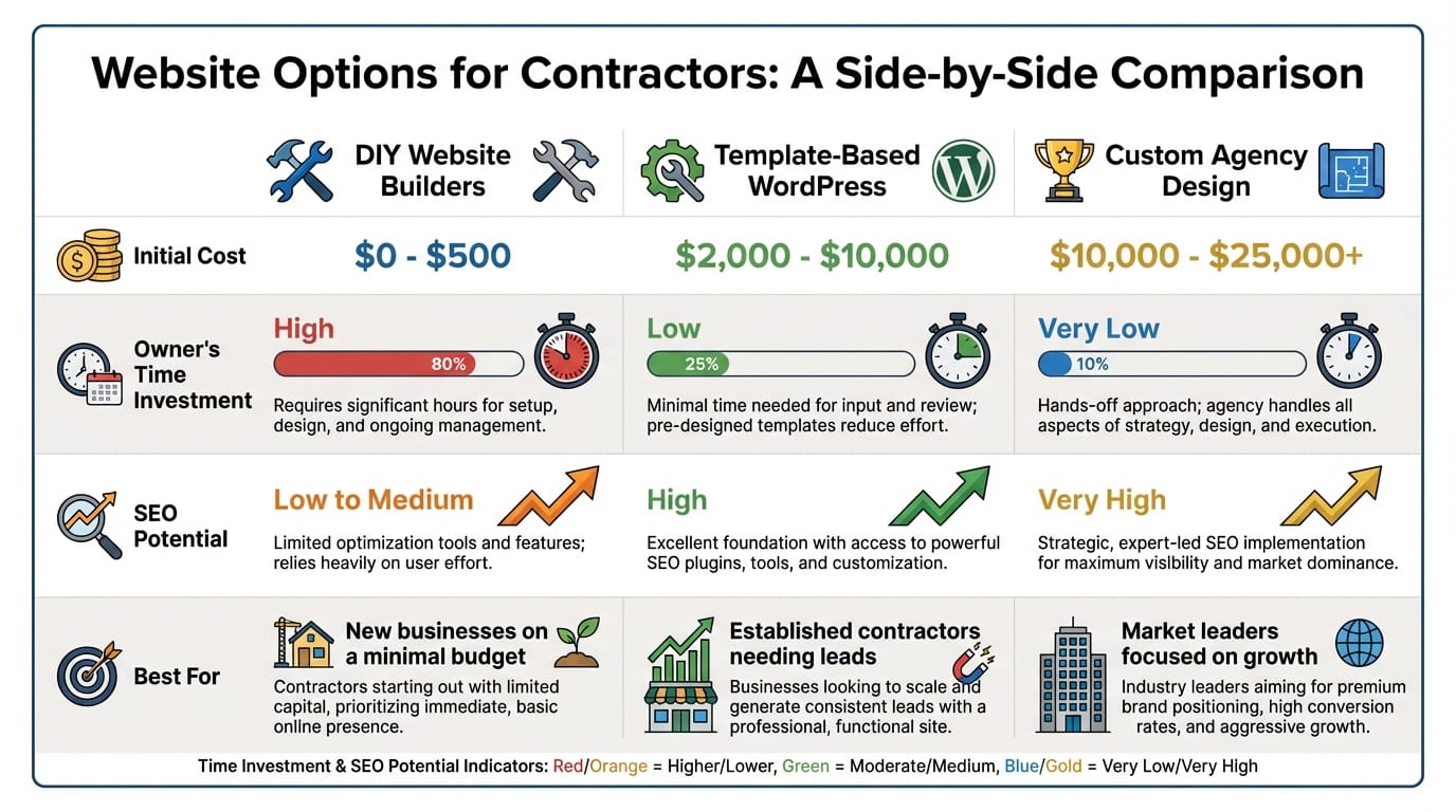 Website Options for Contractors: A Side-by-Side Comparison
